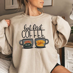 Lovely Girls' But First Coffee Casual Sweatshirt
