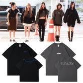 Unisex Kpop Letter Print Short-sleeved T-shirt