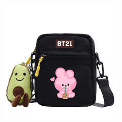 Kpop Cartoon Printed Canvas Crossbody Backpack