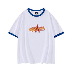Ahyeon SEUNGKWAN Same Round Neck Ringer T-shirt