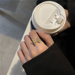 Cute Adjustable Butterfly Ring