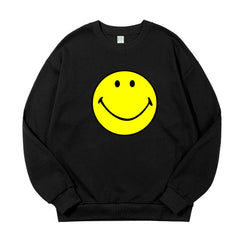 Men's and Women's Smily Face Print Pullover Sweatshirt