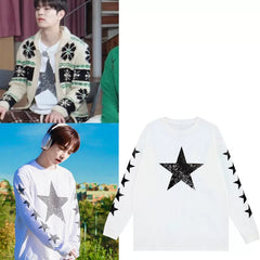 Seungmin Stars Crew Neck Long Sleeve T-Shirt