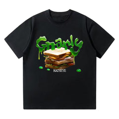 Creative Kpop Gnarly Graphic Crew Neck T-shirt