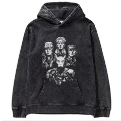 Vintage Anime JOJO Oversize Washed Hoodie