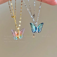 Butterfly Pendant Collarbone Chain Necklace