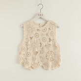 Retro Women's Lace Flower Hollow Pullover Sleeveless Tank