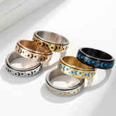 Star Moon Titanium Steel Rotating Ring