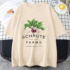 Casual Dwight Schrute Farms Cotton T-shirt