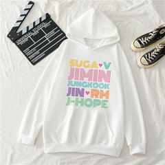 Trendy Girls Suga V Jimin Kpop Cotton Casual Hoodie