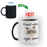 Creative I Need Coffee Cat Color Changing Mug