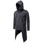 Men's Irregular Pullover Long Hooded Coat