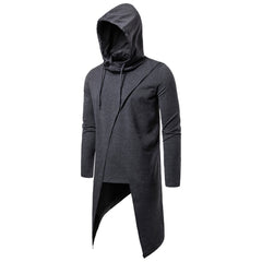 Men's Irregular Pullover Long Hooded Coat