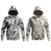 Unisex Money Digital Print Pullover Hoodie