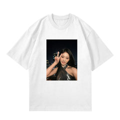 KPOP Selfie Photo Printed Short-sleeved T-shirt