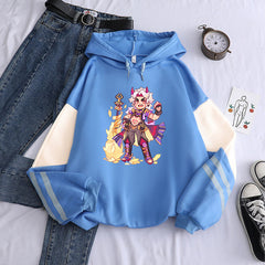 Unisex Game Printed Color Black Loose Hoodie