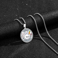 SKZ Round Pendant Stainless Steel Necklace