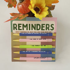 5 REMINDERS Press Ballpoint Pen Card Set