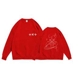 TXT Printed Pullover Crew Neck Sweatshirt