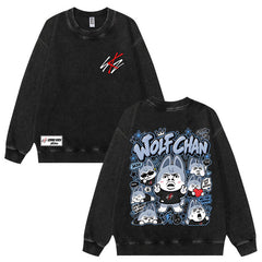 Funny SKZ Graphic Crew Neck Wash Sweatshirt