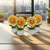 Smiley Sunflower Crochet Ornament