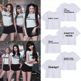 IveSecret Crew Neck Short Sleeve Crop T-Shirt