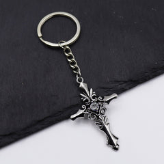 TVD Gemstone Cross Keychain Pendant