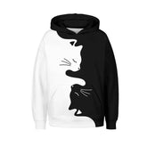 Couple Cat Pattern 3D Printed Pullover Hoodie
