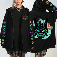 Trendy Unisex Game Printed Zipper Hoodie