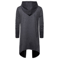 Men's Irregular Pullover Long Hooded Coat