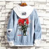 Casual Fake Two-piece Zoro Printed Denim Jacket