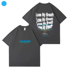 Unisex Kpop Lose My Breath Letter Short-sleeved T-shirt
