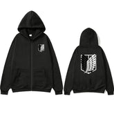 Casual Anime Survey Corps Logo Zipper Hoodie