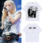 Rose Same Round Neck Printed T-shirt