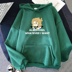 Unisex Albedoing What I Want Graphic Loose Hoodie