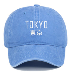 Retro Washed Tokyo Letter Baseball Cap