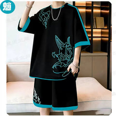 XIAO KAZUHA Cos Short Sleeve T-Shirt Shorts