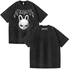 Unisex KPOP Printed Washed Short-sleeved T-shirt