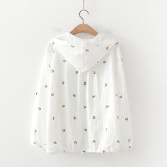 Cartoon Leaf Print Sunscreen Thin Coat