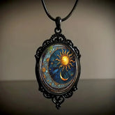 Gothic Retro Sun Moon Pattern Necklace