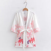Women's Butterfly Floral Graffiti Print Lace-up Coat Cape