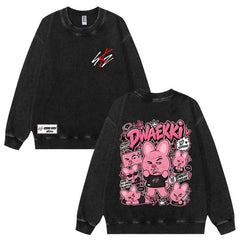 Funny SKZ Graphic Crew Neck Wash Sweatshirt