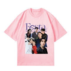 Kpop FESTA Poster Printed Crew Neck T-shirt