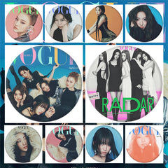 KPOP Magazine Cover Badge Mirror Keychain