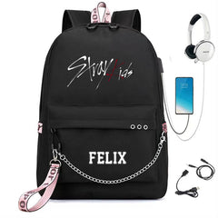 Leisure Kpop Waterproof Chain Backpack