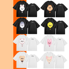 Unisex Kpop Cartoon Pattern Casual T-shirt