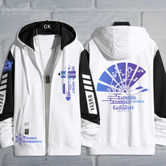 Unisex Game Kamisato Ayaka Cosplay Hooded Jacket