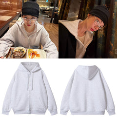 Karina Solid Color Zip Up Hoodie