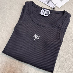 Trendy Embroidered Round Neck Elastic Vest