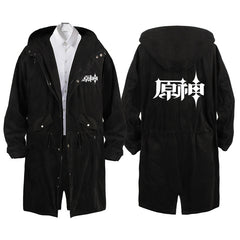 Unisex Trendy Game Zip Up Windbreaker Long Coat
